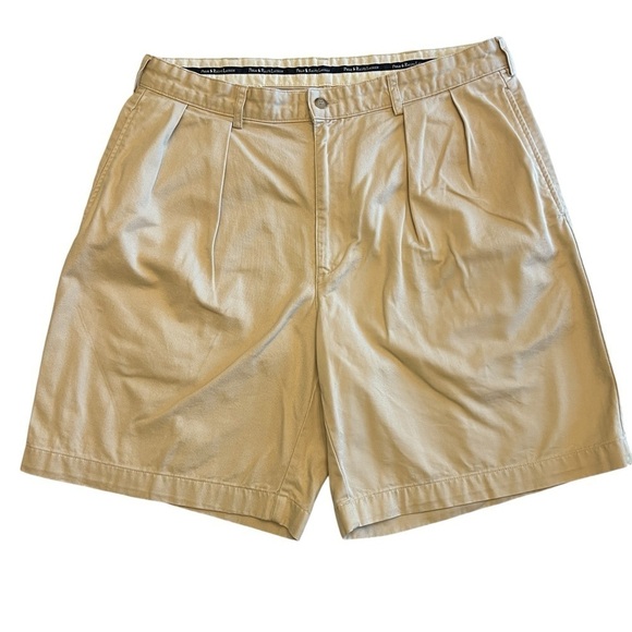 Polo Ralph Lauren Chino Shorts Men's 36 Tan Pockets Pleated Front - Picture 1 of 9